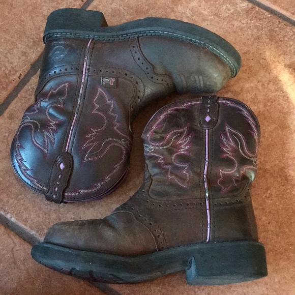 JUSTIN LEATHER BOOTS SIZE 6.5B - Picture 9 of 16